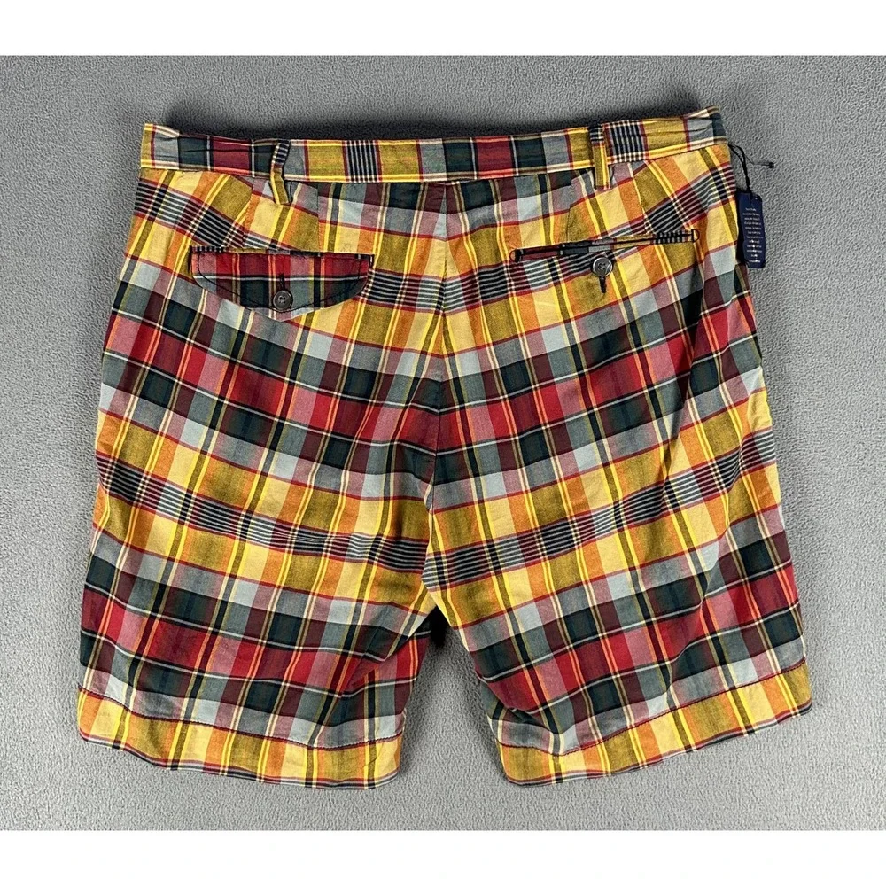 Polo Ralph Lauren Shorts Mens 34 Red Yellow Authentic Indian Madras Plaid NWOT